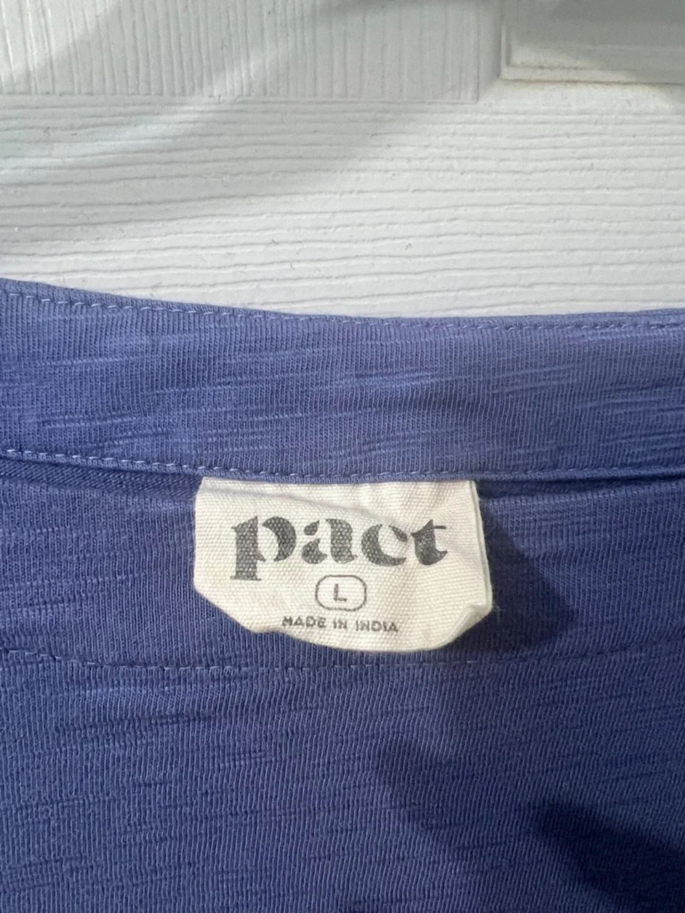 Pact Women's Boatneck 3/4 Sleeve Top - Periwinkle Blue - Picture 2 of 3